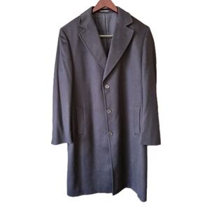 Cardinal of Canada Luxury Men's 100% Cashmere Overcoat 40T Woven In Italy Navy